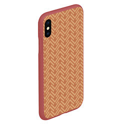 Чехол iPhone XS Max матовый Плитки кофейного цвета, цвет: 3D-красный — фото 2