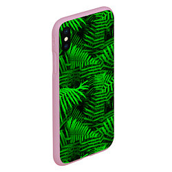 Чехол iPhone XS Max матовый Листья папоротника - текстура, цвет: 3D-розовый — фото 2