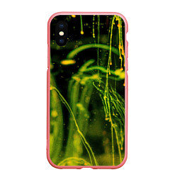 Чехол iPhone XS Max матовый Абстрактные мазки красок - Жёлтый