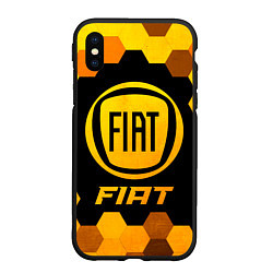 Чехол iPhone XS Max матовый Fiat - Gold Gradient, цвет: 3D-черный