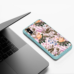 Чехол iPhone XS Max матовый Цветы Неземные, цвет: 3D-мятный — фото 2