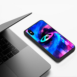 Чехол iPhone XS Max матовый Chery неоновый космос, цвет: 3D-черный — фото 2