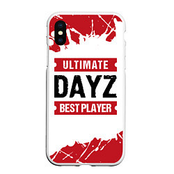 Чехол iPhone XS Max матовый DayZ: best player ultimate, цвет: 3D-белый