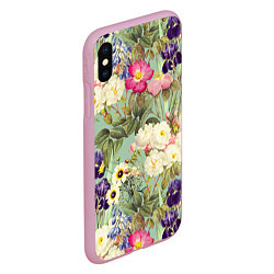 Чехол iPhone XS Max матовый Красочные Цветы Лета, цвет: 3D-розовый — фото 2