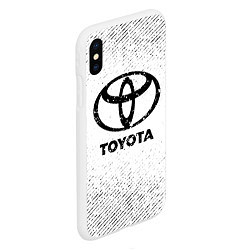 Чехол iPhone XS Max матовый Toyota с потертостями на светлом фоне, цвет: 3D-белый — фото 2