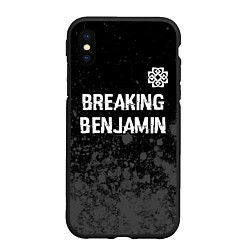 Чехол iPhone XS Max матовый Breaking Benjamin glitch на темном фоне: символ св, цвет: 3D-черный