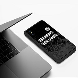 Чехол iPhone XS Max матовый Breaking Benjamin glitch на темном фоне: символ св, цвет: 3D-черный — фото 2