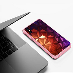 Чехол iPhone XS Max матовый Абстрактная металлическая поверхность планеты, цвет: 3D-баблгам — фото 2
