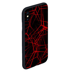 Чехол iPhone XS Max матовый Intersecting red rays, цвет: 3D-черный — фото 2