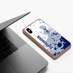 Чехол iPhone XS Max матовый Tottenham hotspur Брызги красок, цвет: 3D-коричневый — фото 2