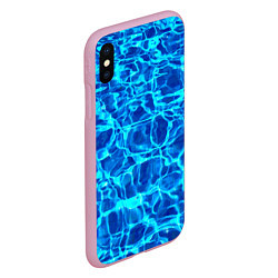 Чехол iPhone XS Max матовый Текстура поверхности воды, цвет: 3D-розовый — фото 2