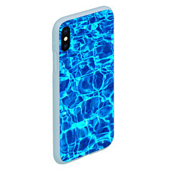 Чехол iPhone XS Max матовый Текстура поверхности воды, цвет: 3D-голубой — фото 2