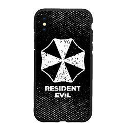 Чехол iPhone XS Max матовый Resident Evil с потертостями на темном фоне, цвет: 3D-черный