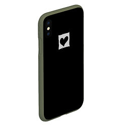 Чехол iPhone XS Max матовый Пустое сердце - заплатка, цвет: 3D-темно-зеленый — фото 2