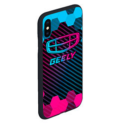 Чехол iPhone XS Max матовый Geely - neon gradient, цвет: 3D-черный — фото 2