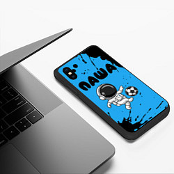 Чехол iPhone XS Max матовый Паша космонавт футболист, цвет: 3D-черный — фото 2