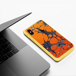 Чехол iPhone XS Max матовый Лавовая паутина, цвет: 3D-желтый — фото 2