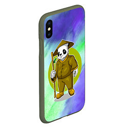 Чехол iPhone XS Max матовый Мудрая Кунг фу панда, цвет: 3D-темно-зеленый — фото 2