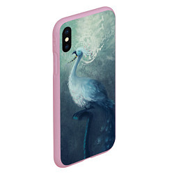 Чехол iPhone XS Max матовый Beautiful Peacock, цвет: 3D-розовый — фото 2