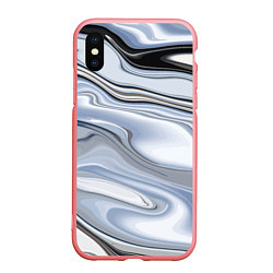 Чехол iPhone XS Max матовый Серебристая поверхность воды, цвет: 3D-баблгам