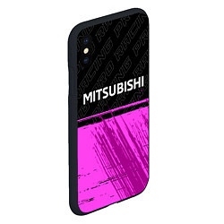 Чехол iPhone XS Max матовый Mitsubishi pro racing: символ сверху, цвет: 3D-черный — фото 2