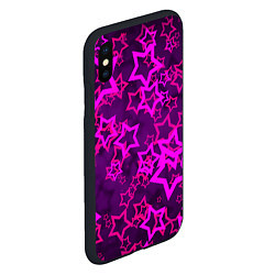 Чехол iPhone XS Max матовый Purple stars, цвет: 3D-черный — фото 2