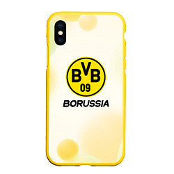 Чехол iPhone XS Max матовый Borussia Абстракция кружочки, цвет: 3D-желтый