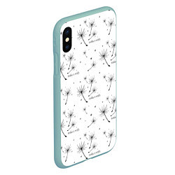 Чехол iPhone XS Max матовый Make a Wish паттерн, цвет: 3D-мятный — фото 2