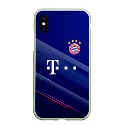 Чехол iPhone XS Max матовый Bayern munchen Абстракция, цвет: 3D-салатовый