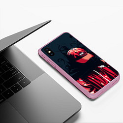Чехол iPhone XS Max матовый Без лица и в кепке, цвет: 3D-розовый — фото 2