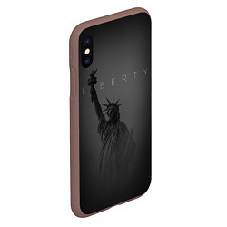 Чехол iPhone XS Max матовый LIBERTY - СТАТУЯ СВОБОДЫ, цвет: 3D-коричневый — фото 2