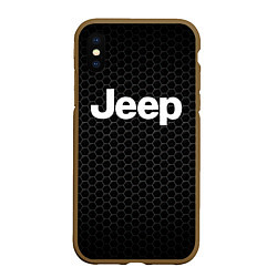 Чехол iPhone XS Max матовый Jeep Соты, цвет: 3D-коричневый