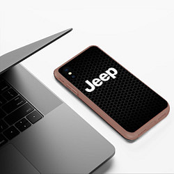 Чехол iPhone XS Max матовый Jeep Соты, цвет: 3D-коричневый — фото 2