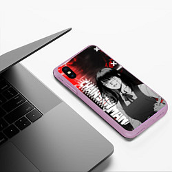 Чехол iPhone XS Max матовый Аса Митака - Человек-бензопила, цвет: 3D-сиреневый — фото 2