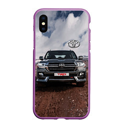 Чехол iPhone XS Max матовый Toyota Land Cruiser in the mountains, цвет: 3D-фиолетовый