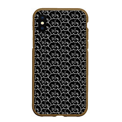 Чехол iPhone XS Max матовый Милые Удивлённые Пухлые Коты, цвет: 3D-коричневый