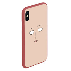 Чехол iPhone XS Max матовый One-Punch man Saitama face, цвет: 3D-красный — фото 2