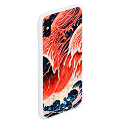 Чехол iPhone XS Max матовый Великая красная волна, цвет: 3D-белый — фото 2