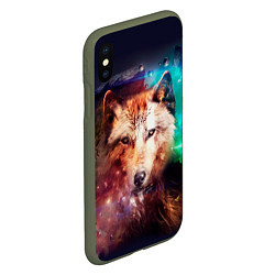 Чехол iPhone XS Max матовый Сказочная волчица, цвет: 3D-темно-зеленый — фото 2