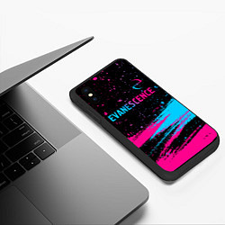 Чехол iPhone XS Max матовый Evanescence - neon gradient: символ сверху, цвет: 3D-черный — фото 2