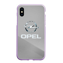 Чехол iPhone XS Max матовый Opel - серая абстракция, цвет: 3D-сиреневый
