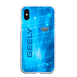 Чехол iPhone XS Max матовый Geely sport, цвет: 3D-белый