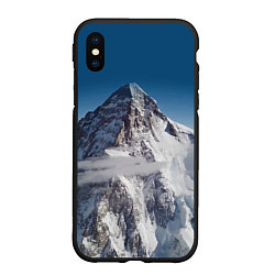 Чехол iPhone XS Max матовый Каракорум, К2, Чогори, 8614 м - вторая по высоте, цвет: 3D-черный