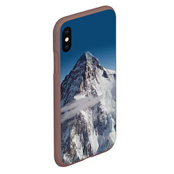 Чехол iPhone XS Max матовый Каракорум, К2, Чогори, 8614 м - вторая по высоте, цвет: 3D-коричневый — фото 2