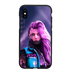 Чехол iPhone XS Max матовый Cyberpunk 2077 - Валери V, цвет: 3D-черный