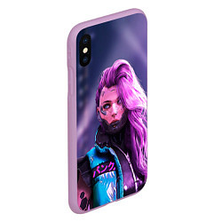 Чехол iPhone XS Max матовый Cyberpunk 2077 - Валери V, цвет: 3D-сиреневый — фото 2