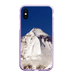 Чехол iPhone XS Max матовый Дхаулагири - белая гора, Гималаи, 8167 м, цвет: 3D-сиреневый