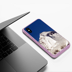 Чехол iPhone XS Max матовый Дхаулагири - белая гора, Гималаи, 8167 м, цвет: 3D-сиреневый — фото 2