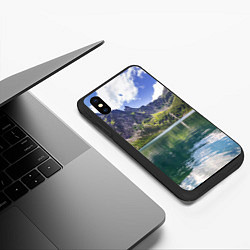 Чехол iPhone XS Max матовый Прозрачное горное озеро, цвет: 3D-черный — фото 2