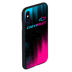 Чехол iPhone XS Max матовый Chevrolet - neon gradient: символ сверху, цвет: 3D-черный — фото 2